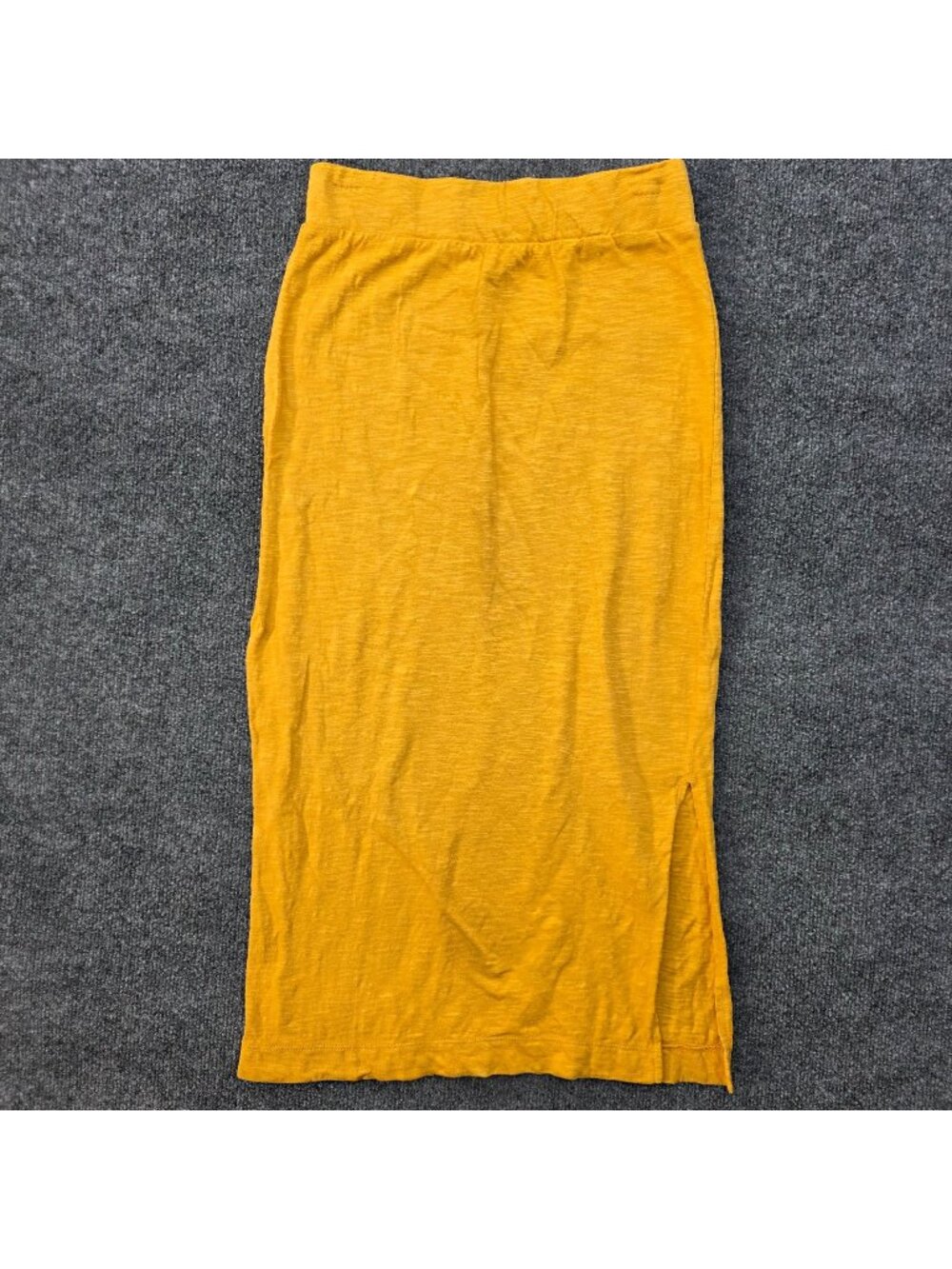 Lou & Grey Midi Pencil Skirt S Yellow Cotton Casual Boho Quiet Luxury Dopamine